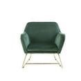 thumbnail image 6 of Lilola Home Keira Modern Soft Velvet Accent Arm Chair with Metal Base in Green, 6 of 6