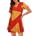 thumbnail image 1 of Balery Tortilla chips Camisón de manga corta con cuello redondo para mujer, cómodo y elegante., 1 of 6