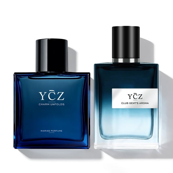 YCZ  Men's Eau de Parfum Gift Set, Ycz Charm Unfolds Marine Perfume and Club Gents Aroma, 2-Piece, 1.7 fl oz Each