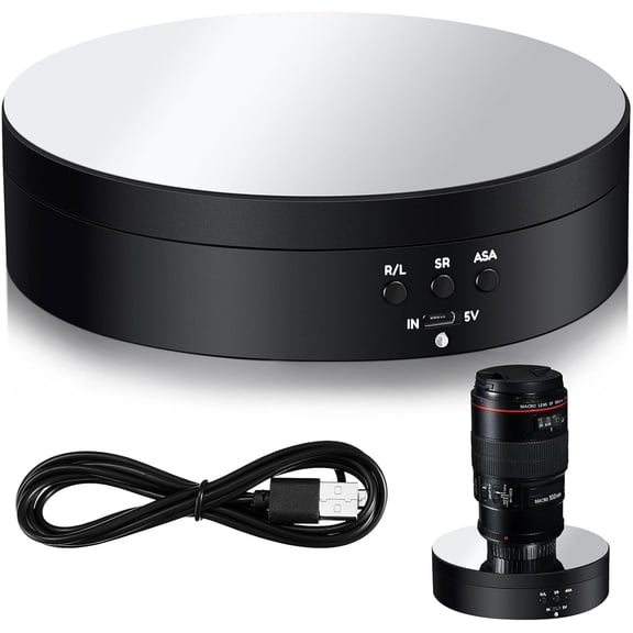 Electric Rotating Platform Display Stand, 360 Degree Motorized Turntable Display Stand for Photography Products,Jewelry, Watch, 3D Models, Cake, with USB Power Cable