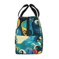 thumbnail image 5 of ZICANCN Insulated Lunch Bag for Women Men,Abstract Ocean Waves Reusable Cute Lunch Bags for Picnic School Work Office, 5 of 8