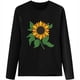 thumbnail image 4 of Blusa negra suelta informal de manga larga con estampado de cuello redondo para mujer Pompotops  gfhjh2225, 4 of 5