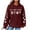 Wine, variant on ICHUANYI Women Pullover Print Hooded Neck Long Sleeve Loose Single Sweatshirt Tops