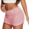 thumbnail image 3 of MIXUE Skirts For Women Summer Sequins Solid Color Elastic Waist Party Club Casual Bodycon Mini Skirt Workwear,Red,L, 3 of 7