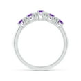 thumbnail image 2 of ANGARA Natural 0.7 Ct. Amethyst with Diamond Non Eternity Wedding Ring in 14K White Gold for Women (Ring Size: 3.5), 2 of 9