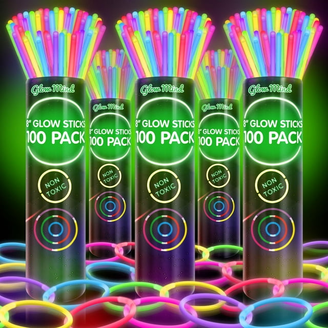 Glow Sticks Glow Mind 500 Ultra Bright con pulseras y collares Glow Mind Glow Mind