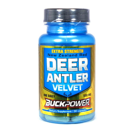 Natural Sport Deer Antler Velvet BuckPower Extra Strength Caps 550mg (Best Protein For Deer Antler Growth)