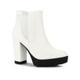 thumbnail image 1 of Unique Bargains Women's Chunky High Heel Platform Zip Chelsea Boots, 1 of 7
