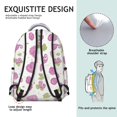 thumbnail image 4 of Pioneer Flower Floral Print Pattern Backpack for School, Cute School Bag with Adjustable Shoulder Straps and Padded Back, 15.3"x11"x7.1", 4 of 4