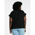 thumbnail image 3 of Terra & Sky Women's Plus Ruffle Short Sleeve Tee, Sizes 0X-5X, 3 of 5