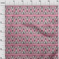 thumbnail image 2 of oneOone Cotton Poplin Fabric Floral & Triangle Block Printed Fabric 1 Yard 42 Inch Wide, 2 of 4