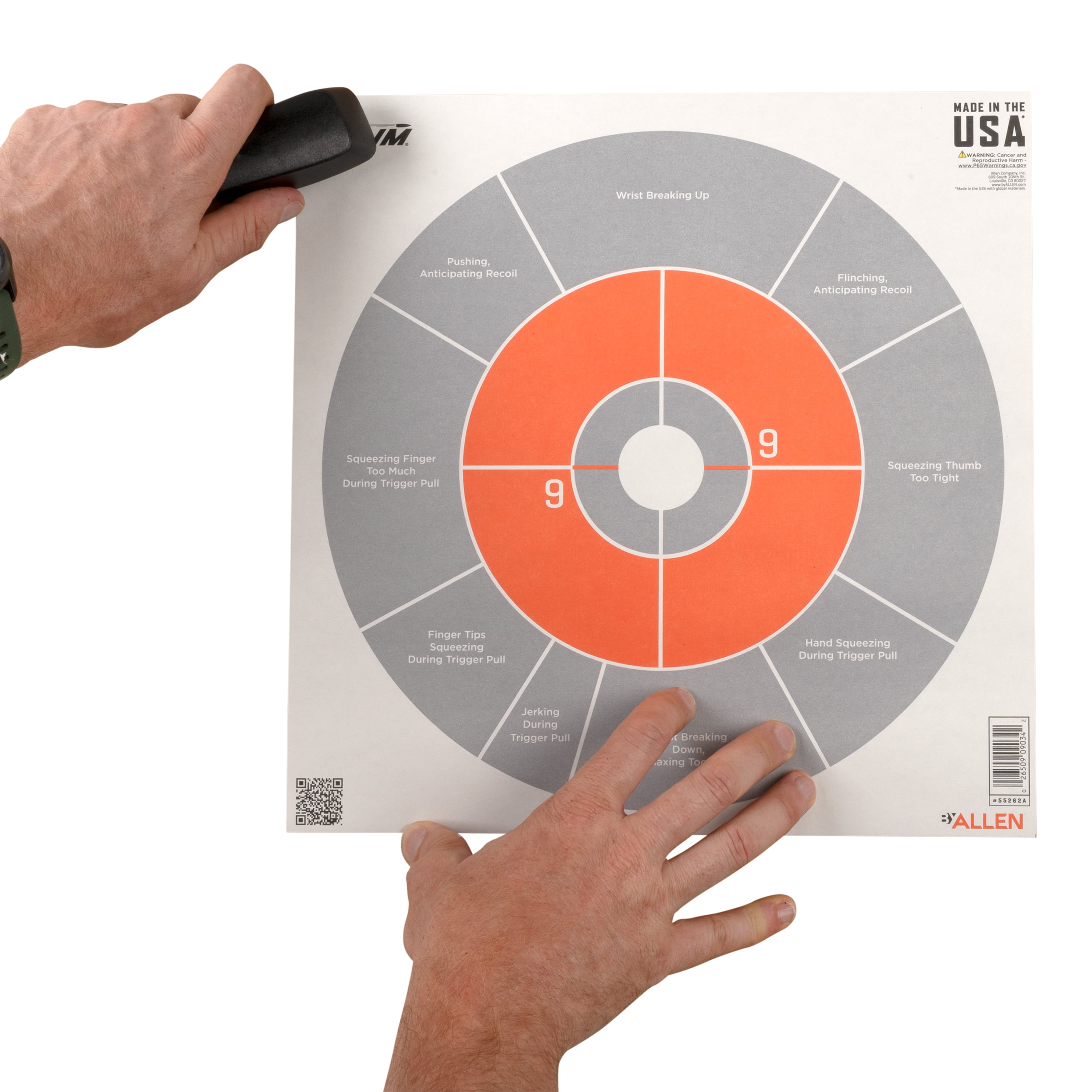 EZ Aim Handgun Trainer Paper Targets, 12 x 12 Inch, 6 Pack