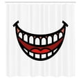 thumbnail image 2 of Ambesonne Smile Shower Curtain, Cartoon Design Open Mouth, 69"Wx75"L, Charcoal Grey and Vermilion, 2 of 4