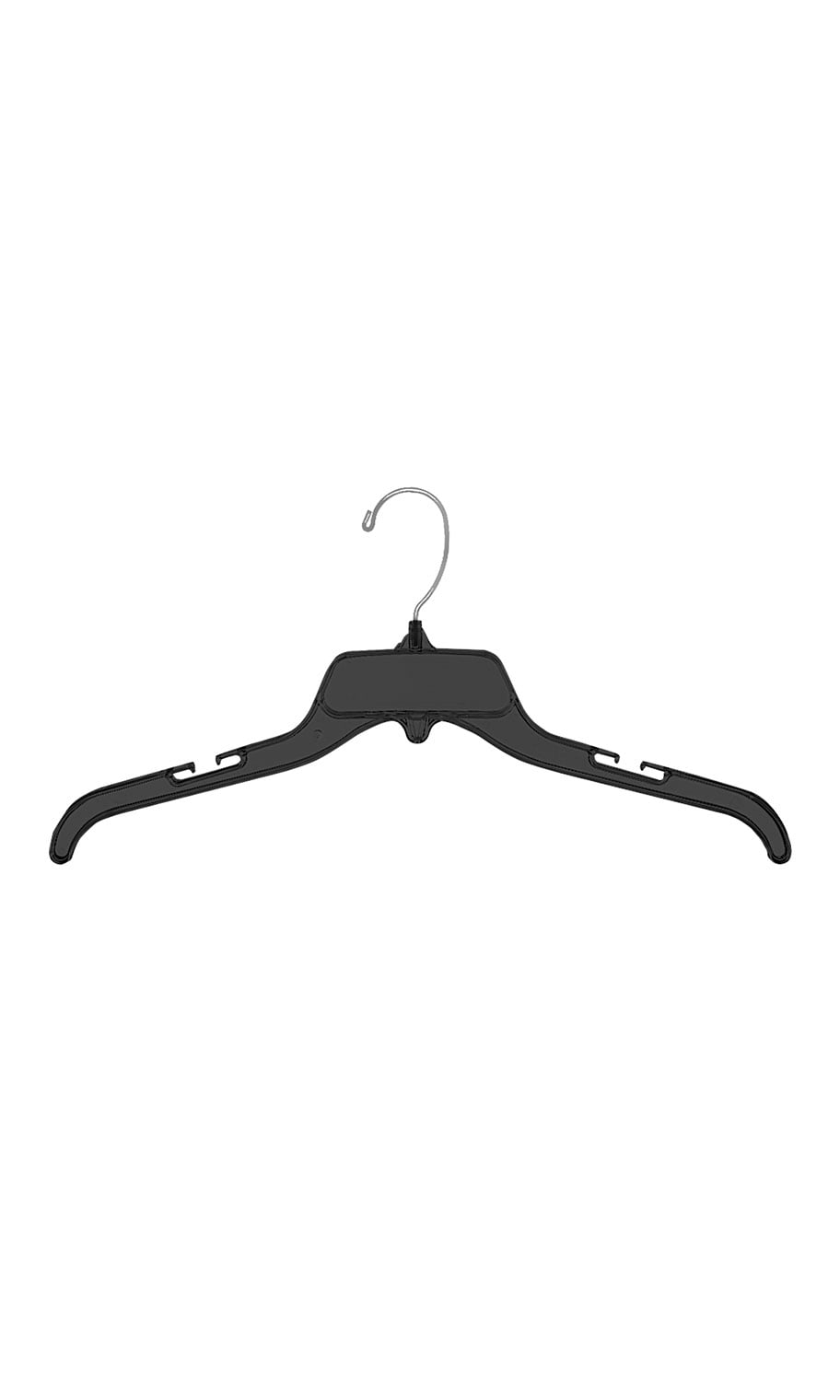 50 Black Plastic Hangers Adult Clothing Clothes Garment Dress Retail Hanger 17" 