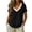 Black, variant on Womens Lace Trim Blouses Casual Cotton V Neck Short Sleeve Tops Summer Loose Fit Pleated Tunic Shirts Navy S
