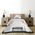 thumbnail image 3 of Ambesonne Tree Quilted Coverlet 2 Pcs, Heart Romance Love Art, Twin Size, Black Red White, 3 of 5