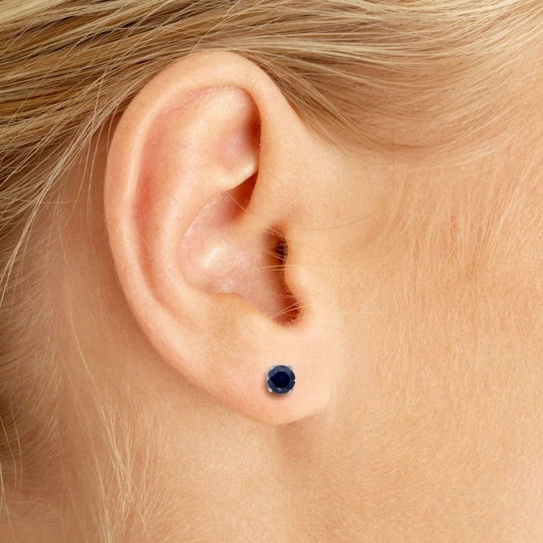 Round hotsell sapphire earrings