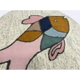 thumbnail image 5 of Hand Tufted Round Wool Area Rug, Multicolor Modern Carpet for Living Room, Bedroom, or Office – Artisan Made Fish Design Rug, 5 of 8