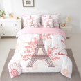 thumbnail image 2 of Castle Fairy Butterfly Eiffel Tower Bedding Comforter Set,Vintage Queen Bedding Sets, 2 of 8