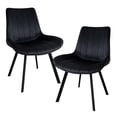 thumbnail image 1 of Set 2 Sillas Comedor Velvet Tapizada Terciopelo Sala Eames negro Grande, 1 of 7