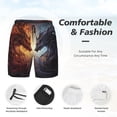 thumbnail image 3 of Yiaed Red And White Beast Print Mens Swim Trunks Bathing Suit Compression Liner Beach Swim Shorts Swimwear Quick Dry Zipper Pocket No-Chafing Board Short-X-Large, 3 of 6
