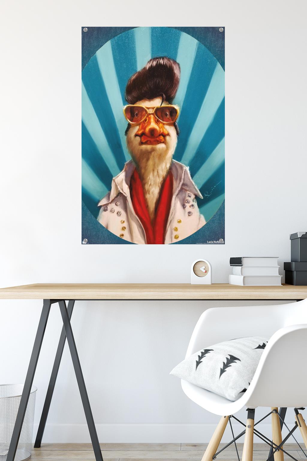Lucia Heffernan Art - Duck The King Wall Poster with Pushpins, 22.375" x 34"