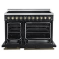 thumbnail image 2 of Forno Paolo 48 Inch Freestanding Electric Range in Black with Antique Brass, 6.7 cu.ft, True Convection Oven, Energy Efficient, 2 of 13