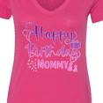 thumbnail image 4 of Inktastic Purple Happy Birthday Mommy Women's V-Neck T-Shirt, 4 of 5