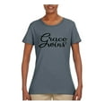 thumbnail image 2 of Wild Bobby Grace Wins Script Inspirational/Christian Women Graphic Tee, Charcoal, Small, 2 of 5