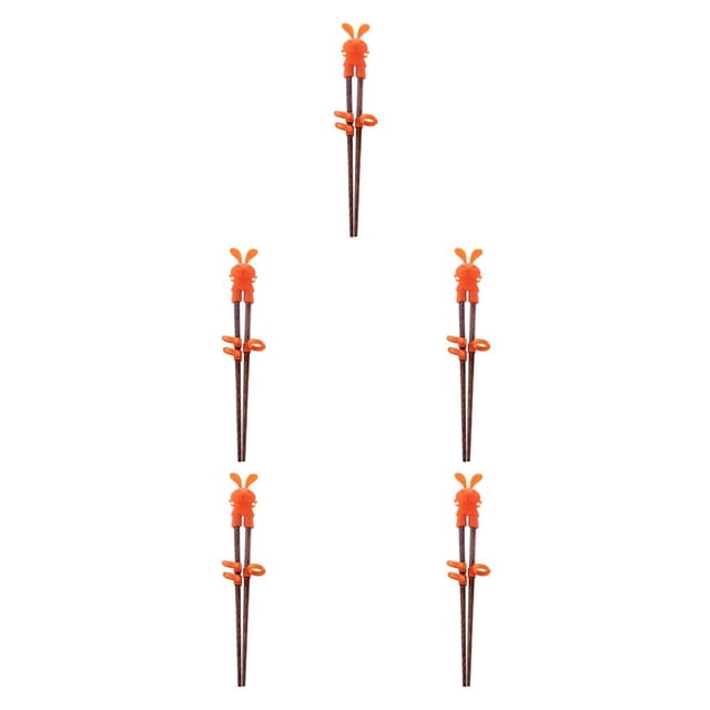 Inteprter 1 par de palillos de entrenamiento, juego de vajilla antideslizante, productos para el hogar para bebés, palitos de aprendizaje para niños y No. 4 5piezas Inteprter CBP230683