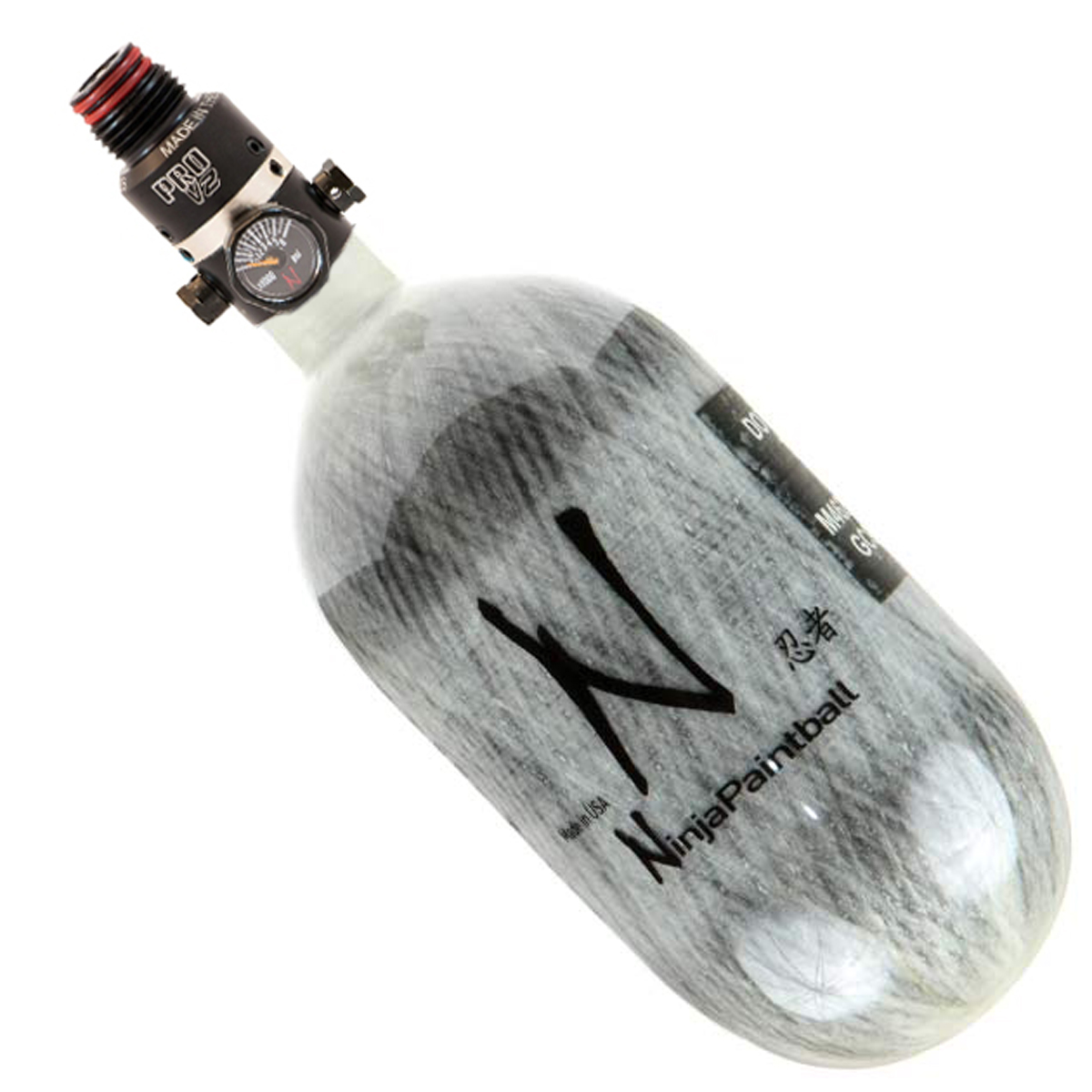 Ninja Paintball Carbon Fiber 90CI / 4500 PSI HPA Tank Grey PROV2