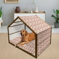 thumbnail image 2 of Hawaii Pet House, Abstract Aloha State Floral Pattern Hibiscus Spring Holiday Theme Design, Outdoor & Indoor Portable Dog Kennel with Pillow and Cover, 5 Sizes, Orange Ruby Dark Taupe, by Ambesonne, 2 of 4