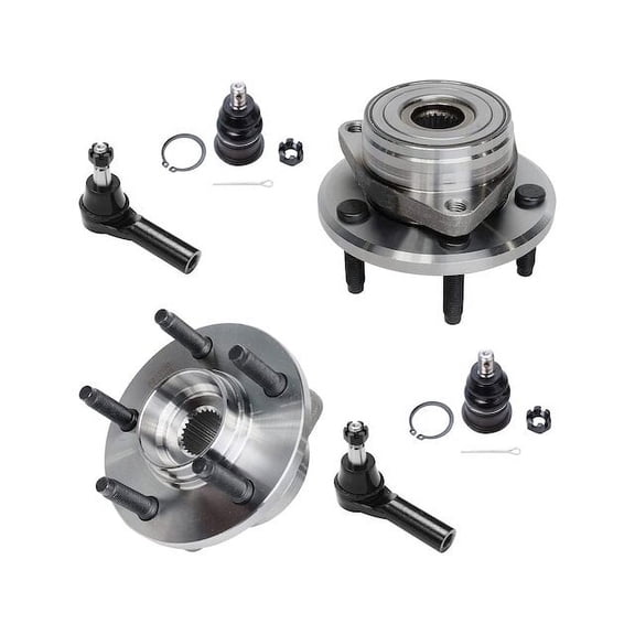 Front Wheel Hub Ball Joint Tie Rod End Kit - Compatible with 1996 - 2005 Mercury Sable 1997 1998 1999 2000 2001 2002 2003 2004