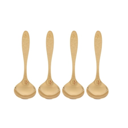 

Stainless Steel Spoon Stainless Steel Patterned Spoon Patterned Spoon Sturdy Spoon Household Food Spoon4 Pcs Exquisite Household Stainless Steel Spoons With Patterns Food Spoons (Golden)