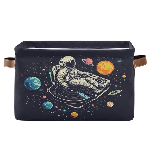 Yayeee Canvas Storage Basket with Handles for Shelves Fabric Bins Closet Organizer, Black Record