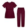 thumbnail image 1 of Sivvan Womenâ€™s Scrub Set - Multi Pocket Cargo Pants & Stylish Mock Wrap Top, 1 of 4