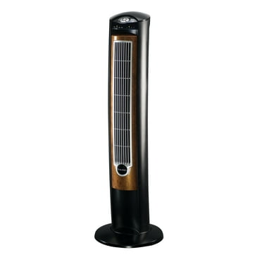 Lasko 42" Wind Curve Oscillating, Sleep Mode Remote Controlled Tower Fan, T42050, Black/Brown, New