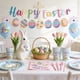 thumbnail image 5 of Decoraciones de Pascua, adornos de Pascua, regalos de Pascua, vajilla para fiesta de Pascua para 10 invitados, decoraciones para fiestas de primavera, platos de papel, incluye vasos, platos, globos, s, 5 of 6