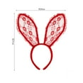 thumbnail image 3 of Ediodpoh Bunny Catwalk Headwear with Big Ears and Lace Headband for Masquerade Show Performance and Themed Parties Red, 3 of 3