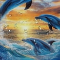 thumbnail image 5 of Patifu Dolphins Ocean Sunset Shower Curtain Set 100% Polyester Washable 60"x72, 5 of 7