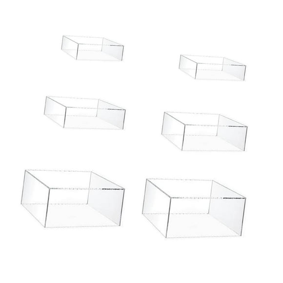 Luzkey 6 Pieces Acrylic Cupcake Stand Server Dessert Holder Display Rack Cake Display Riser for Perfume,Weddings,Lipstick Spice Jars