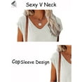 thumbnail image 5 of PULLIMORE Womens Summer Tops Casual V Neck Cap Sleeve Ladies Blouses Basic Loose T Shirts (XL, Pink), 5 of 7