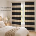 thumbnail image 4 of Black Striped Sheer Curtains 84 Inches Long, Farmhouse Country Minimalist Tan Stripes Light Filtering Window Curtains for Living Room, Rod Pocket Voile Sheer Curtain Drapes, 52"W x 84"L, 2 Panels, 4 of 9