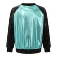 thumbnail image 4 of Zaldita Kids Girls Boys Sequin Metallic Bomber Moto Jacket Coat Hip Hop Jazz Modern Dance Top Disco Party Costume Streetwear Lake Blue 10, 4 of 7