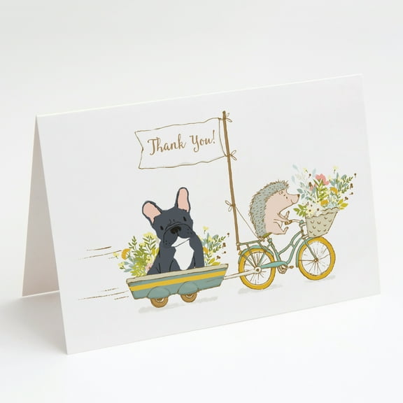 French Bulldog Black Greeting Cards and Envelopes Pack of 8