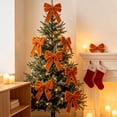 thumbnail image 6 of Velvet Christmas Bows, 16 Pack Ornament Set, Hanging Ribbon Bows for Christmas Tree Wreath Garland Gift Wrap Decor, Orange, 6 of 6