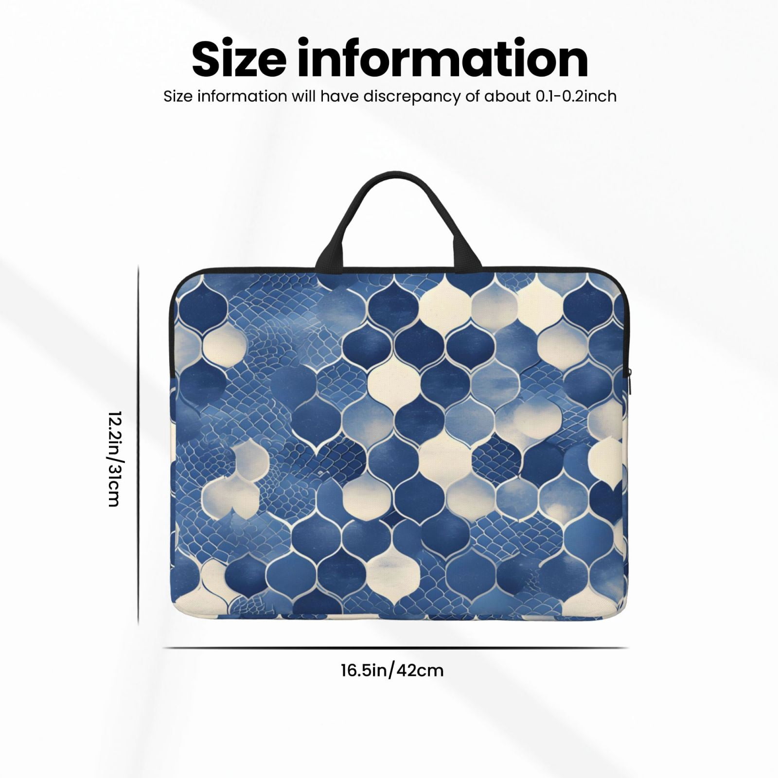 Laptop Sleeve Bag For Women Men 14inch Waterproof Durable Protective Computer Carrying Cover Handle Laptop Case Bag Snake Skin Print Style Doderblue_4