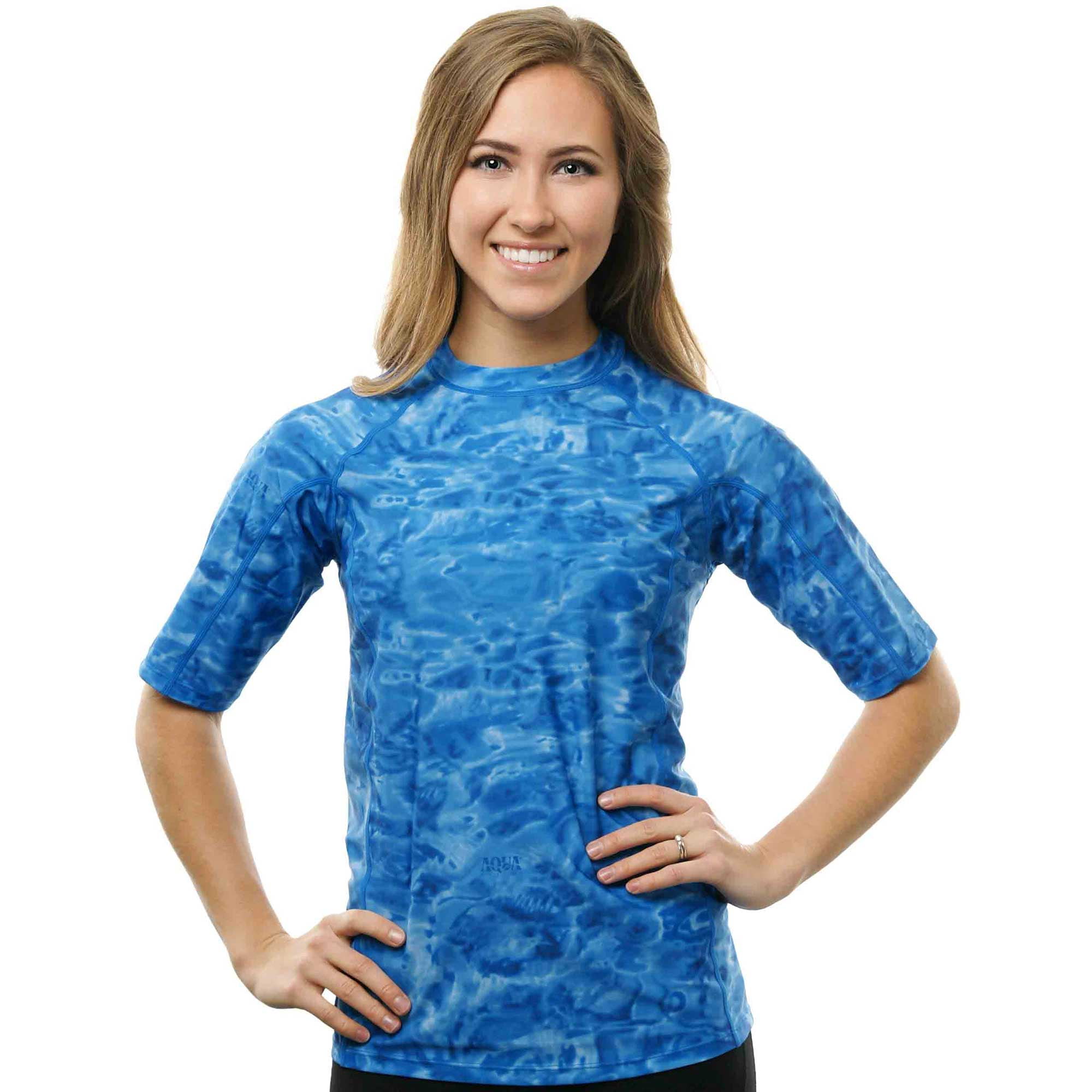 aqua blue women's tops