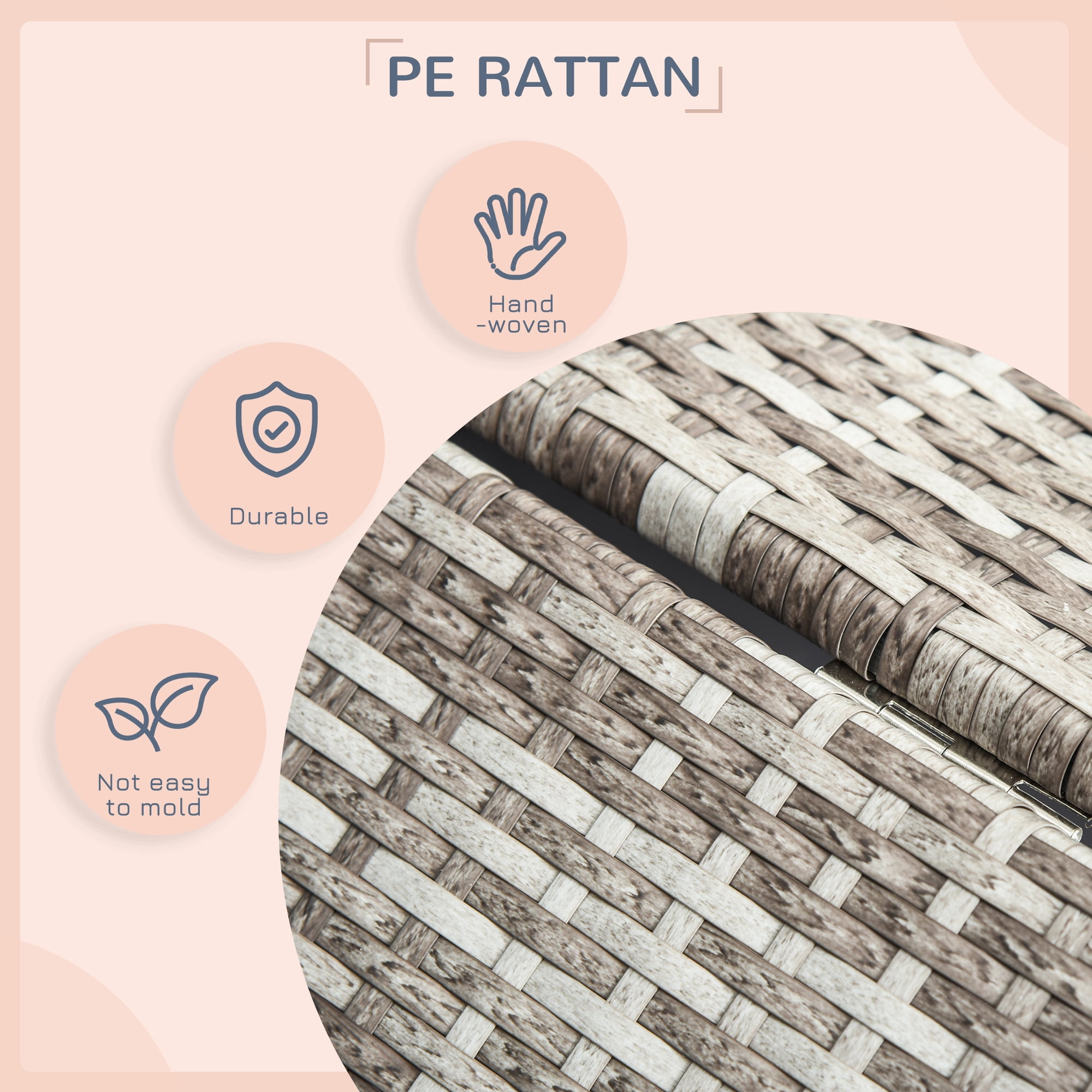 PawHut Wicker Dog House Elevated Raised Rattan Bed for Indoor/Outdoor with Removable Cushion Lounge, Charcoal Gray
