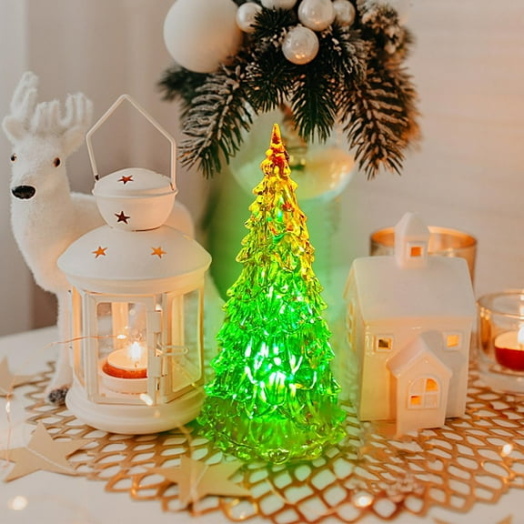 Your Holiday As show Christmas Tree Shaped Led Light Acrylic Night Light Colorful Holiday Bedroom Decor Plug In Decoration #METW5